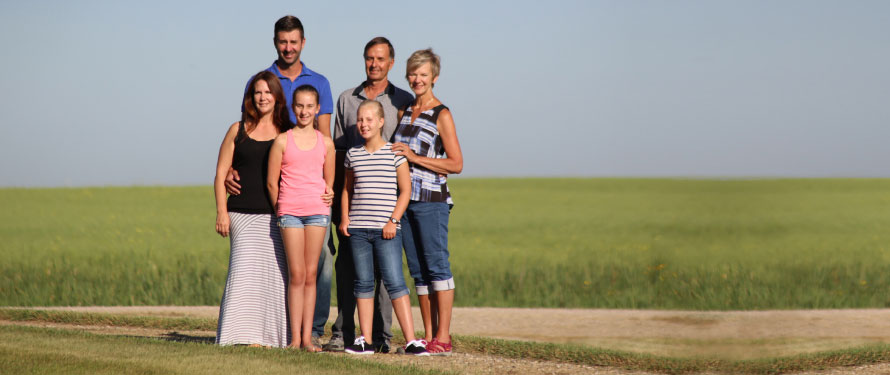 Family on a farm