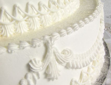 White frosted cake
