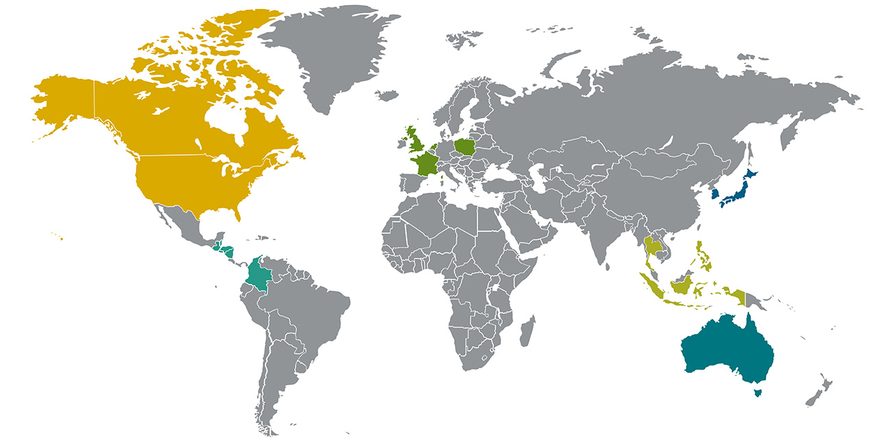 world map - raising and processing birds responsibly