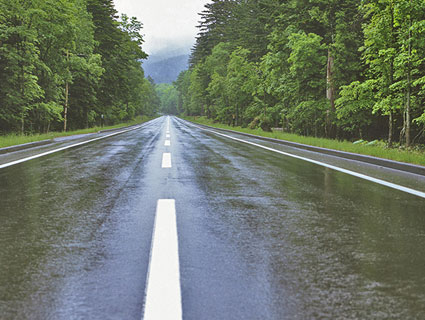 wet road