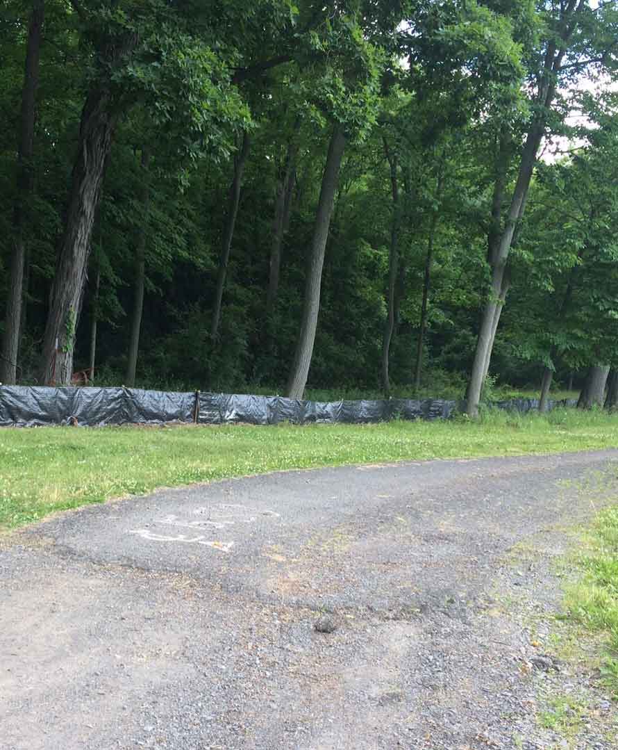 Cayuga Mine #4 Shaft Project silt fencing along northern border