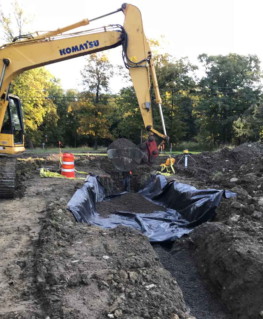 Cayuga Mine #4 Shaft Project construction entrance work underway Cayuga Mine #4 Shaft Project construction entrance work underway