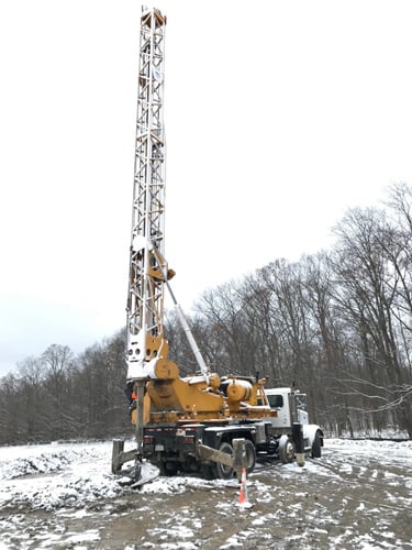 Cayuga Mine #4 Shaft Project auguring for the surface casing Cayuga Mine #4 Shaft Project auguring for the surface casing