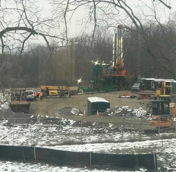 Cayuga Mine #4 Shaft Project drill rig setup