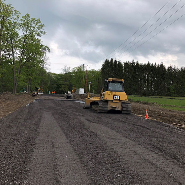 Cayuga Mine #4 Shaft Project Entrance road upgrades in progress - June 2019
