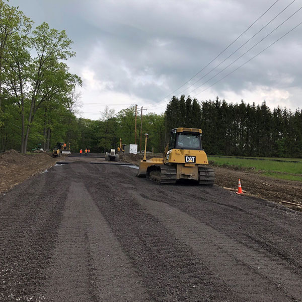 Cayuga Mine #4 Shaft Project Entrance road upgrades in progress - June 2019 Cayuga Mine #4 Shaft Project Entrance road upgrades in progress - June 2019