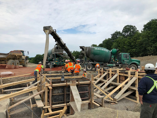 Cayuga Mine #4 Shaft Project Pouring substation foundations - July 2019