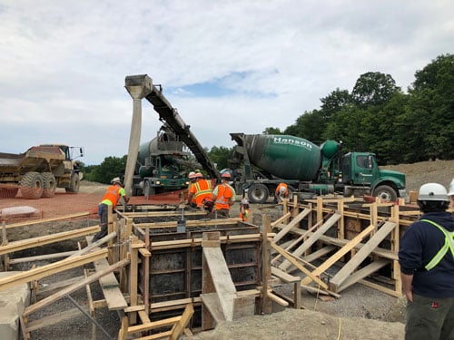 Cayuga Mine #4 Shaft Project Pouring substation foundations - July 2019 Cayuga Mine #4 Shaft Project Pouring substation foundations - July 2019