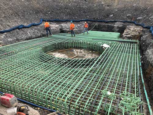 Cayuga Mine #4 Shaft Project Shaft foundation in progress - July 2019