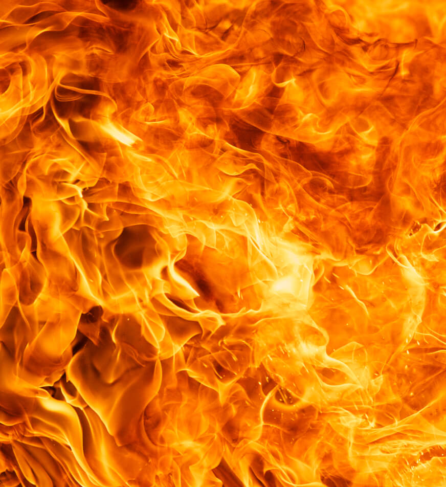 Intense flames engulfing image.