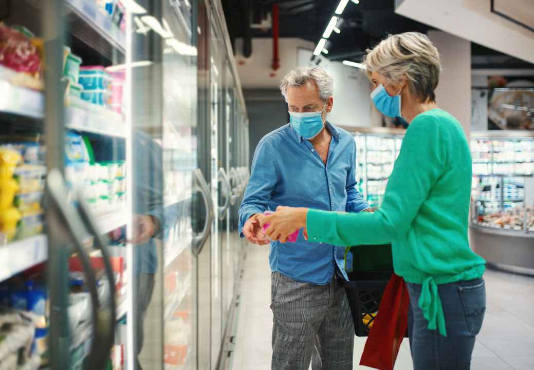 Frozen foods with masks