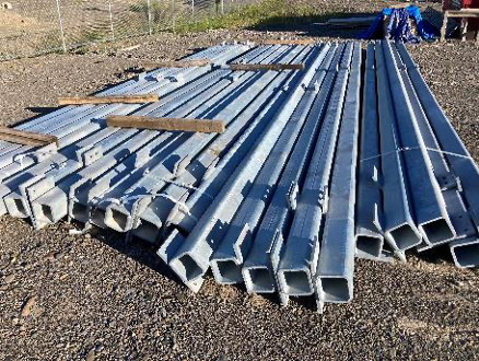 Shaft guides arriving on-site. Shaft guides arriving on-site.