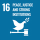 Peace, justice and strong institutions icon