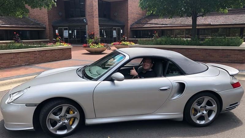 Paul takes the wheel (of Joe Stone's Porsche!)