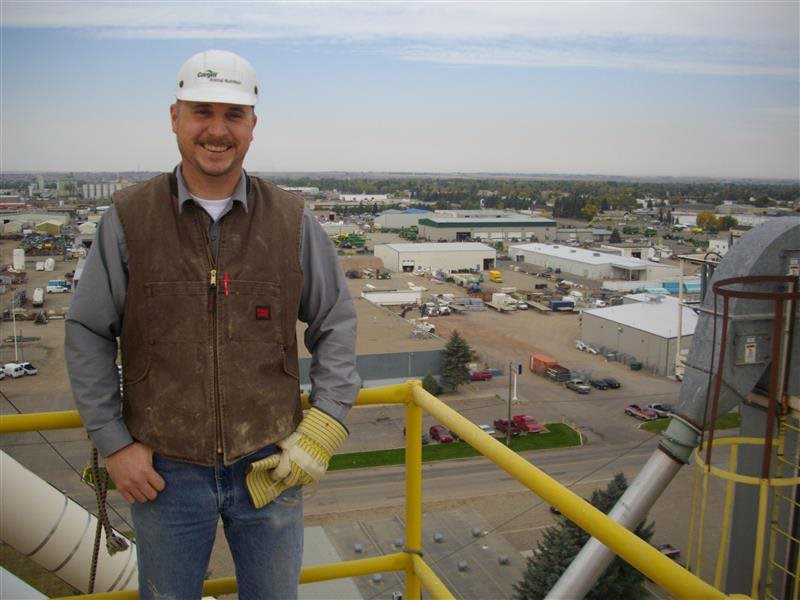 Graham at the top of the Lethbridge mill