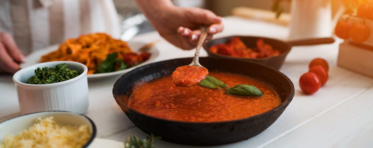 Cargill Modified Starches - a dish of pasta with tomato sauce