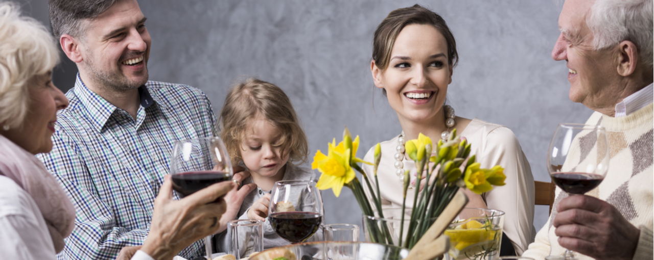 Cargill Texturizers - family generations at table eating food