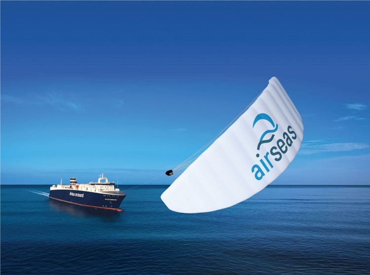 A rendering of Airseas’ parafoil kite. Source: Airseas