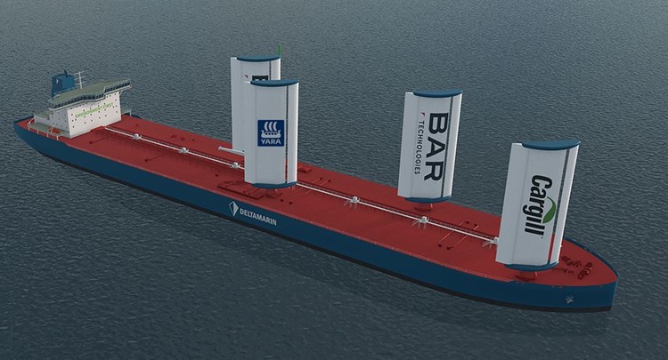 An illustration showing BAR Technologies’ rigid sails. Source: BAR Technologies