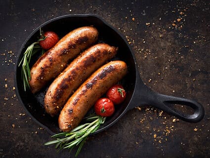 pan-fried sausages