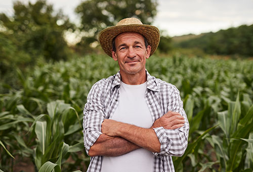 Farmer in field