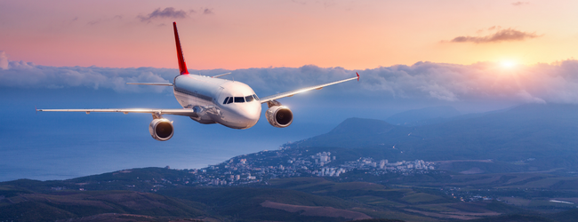 Flying airplane