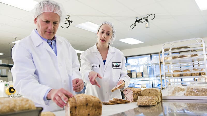 Cargill employees working in food lab