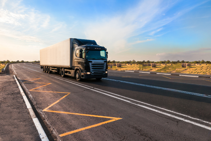 Diesel fuel truck on highway