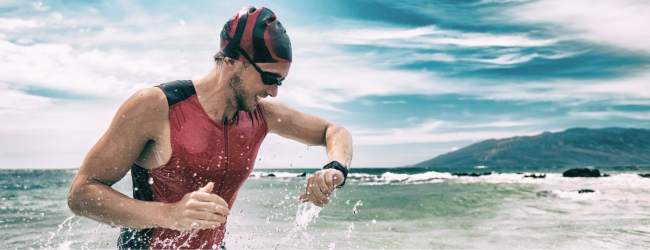 man swimming