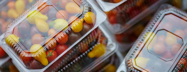 tomatoes in plastic packaging