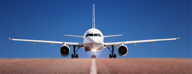 Airplane on airport runway