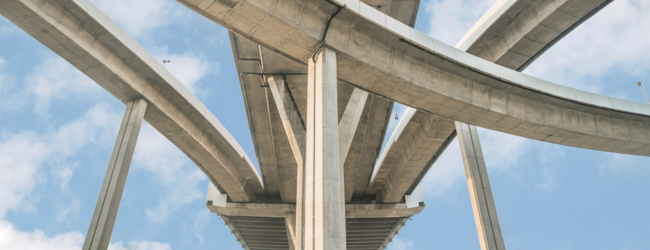 Cement highway overpass