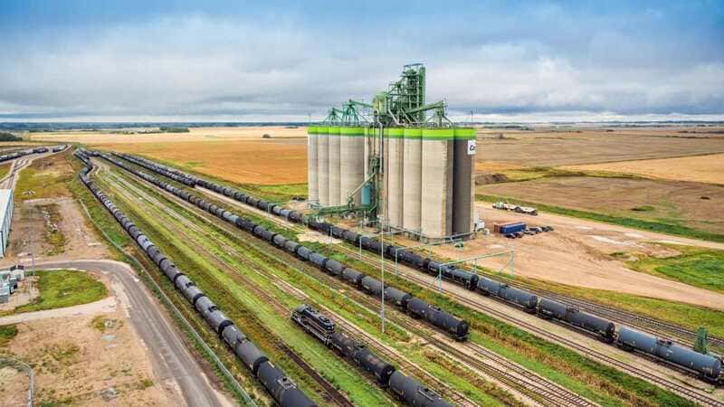 Railway near a Cargill facility. Railway near a Cargill facility.