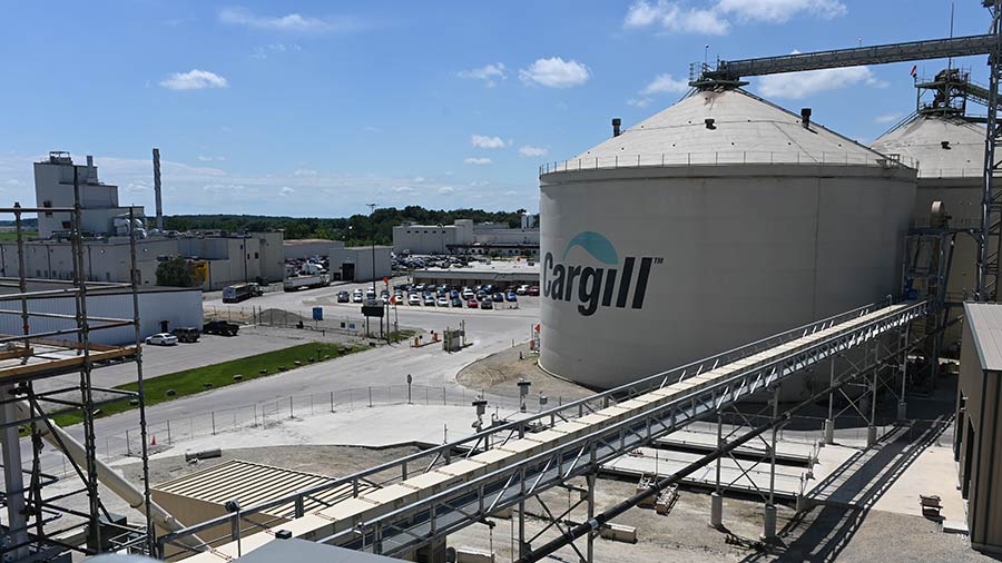 Cargills newly expanded soybean processing plant in Sidney