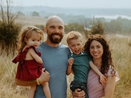 Army veteran Bethany May with her family