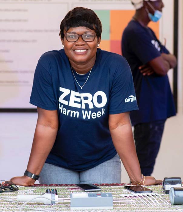 Cargill employee Charlotte Boadi smiles at the camera