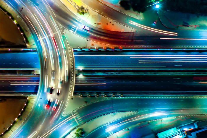 busy highway interchange busy highway interchange