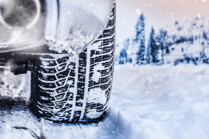 tire in the winter snow tire in the winter snow