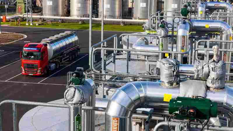  truck parks next to Cargill’s advanced biodiesel facility in Ghent, Belgium. 