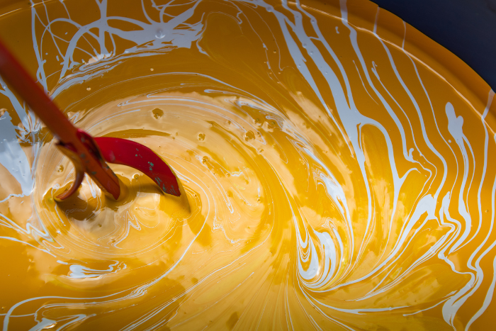 yellow paint mixture