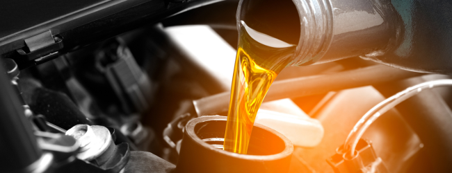 pouring motor oil