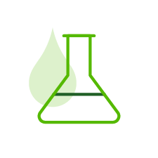 green beaker with drop icon