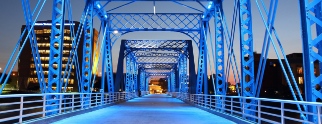 blue expanding bridge