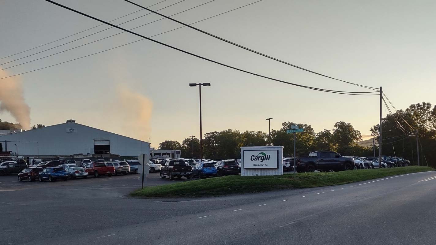 A processing plant operated by Cargill in Wyalysing, Pennsylvania. A processing plant operated by Cargill in Wyalysing, Pennsylvania.