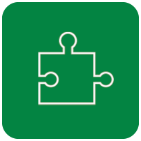 outline of puzzle piece in green square