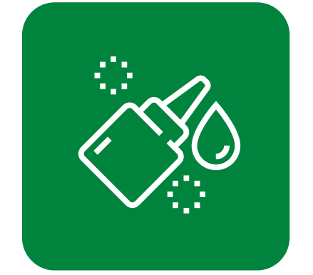 blue square with white glue bottle outline