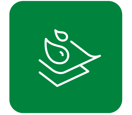 blue square with white outline of drops on surface