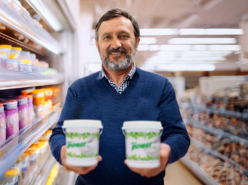Hybrid alternative to Greek style yogurt