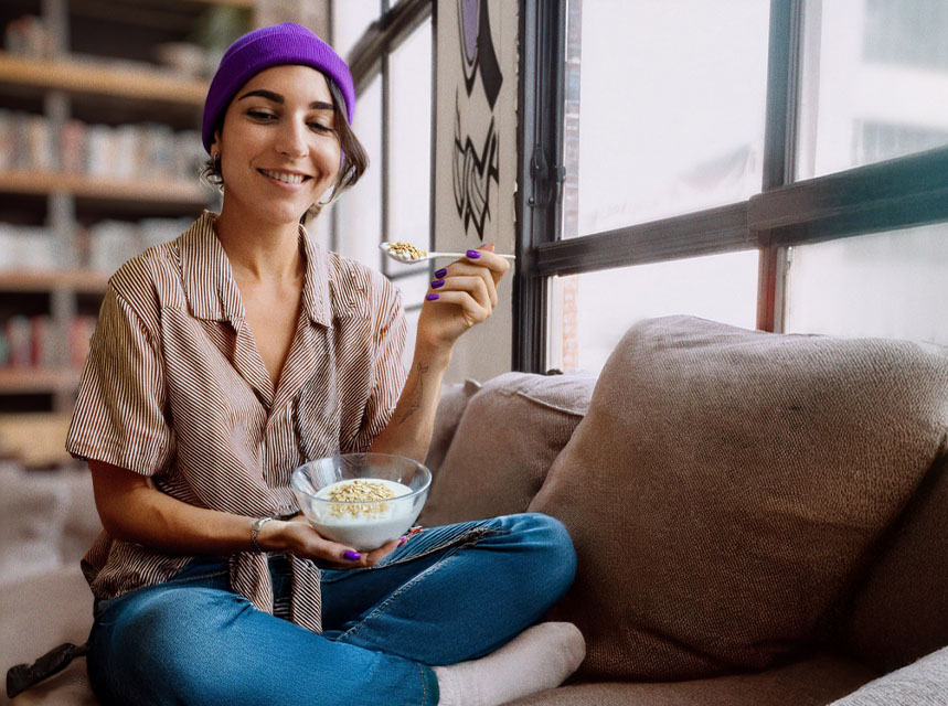 Plant-based alternative to stirred yogurt