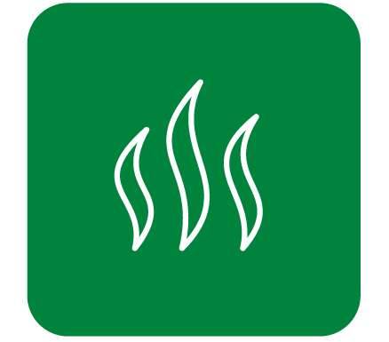 outline of white fumes in green square